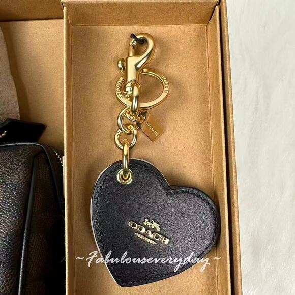 Coach Boxed Mini Rowan Crossbody Bag And Mirror Bag Charm Set Sig Canvas CCL59 - Picture 5 of 10